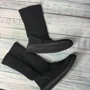 UGG Australia Classic Cardy Women Tall Black Knee High Knit Boot 8